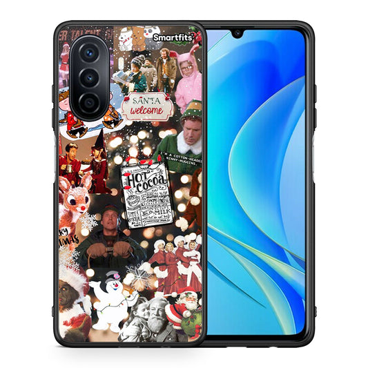 Θήκη Huawei Nova Y70 Xmas Movies από τη Smartfits με σχέδιο στο πίσω μέρος και μαύρο περίβλημα | Huawei Nova Y70 Xmas Movies case with colorful back and black bezels