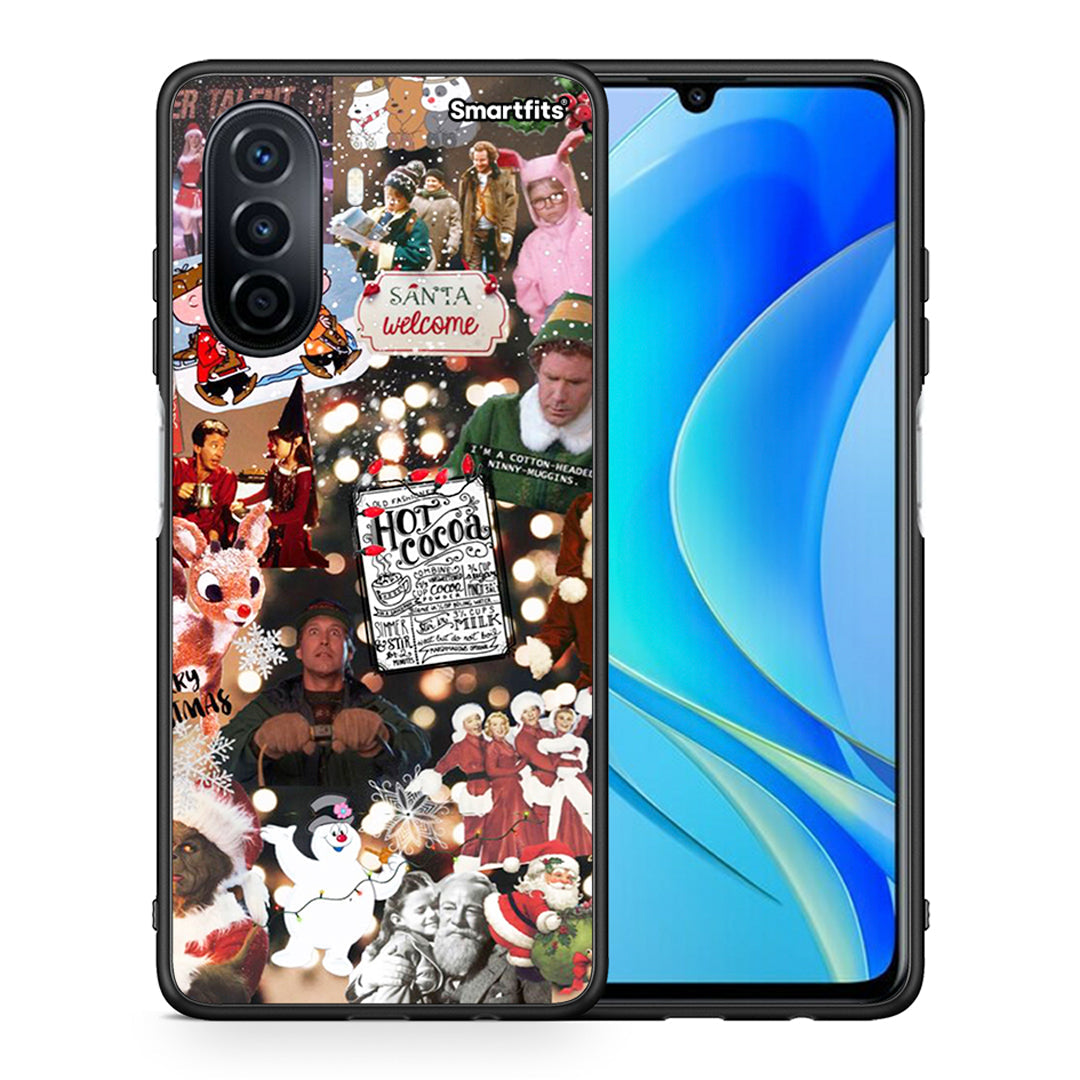 Θήκη Huawei Nova Y70 Xmas Movies από τη Smartfits με σχέδιο στο πίσω μέρος και μαύρο περίβλημα | Huawei Nova Y70 Xmas Movies case with colorful back and black bezels