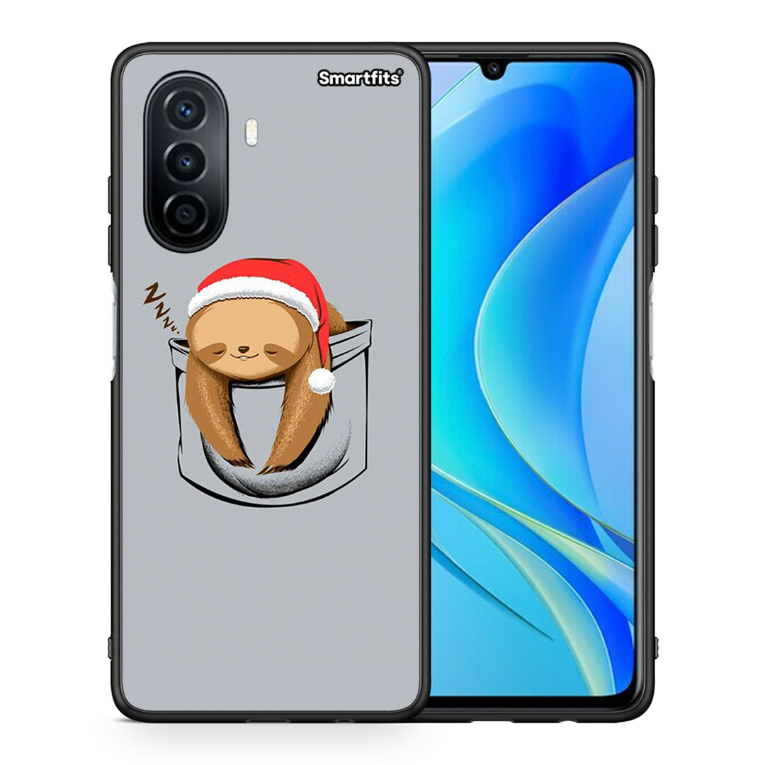 Θήκη Huawei Nova Y70 Xmas Zzzz από τη Smartfits με σχέδιο στο πίσω μέρος και μαύρο περίβλημα | Huawei Nova Y70 Xmas Zzzz case with colorful back and black bezels