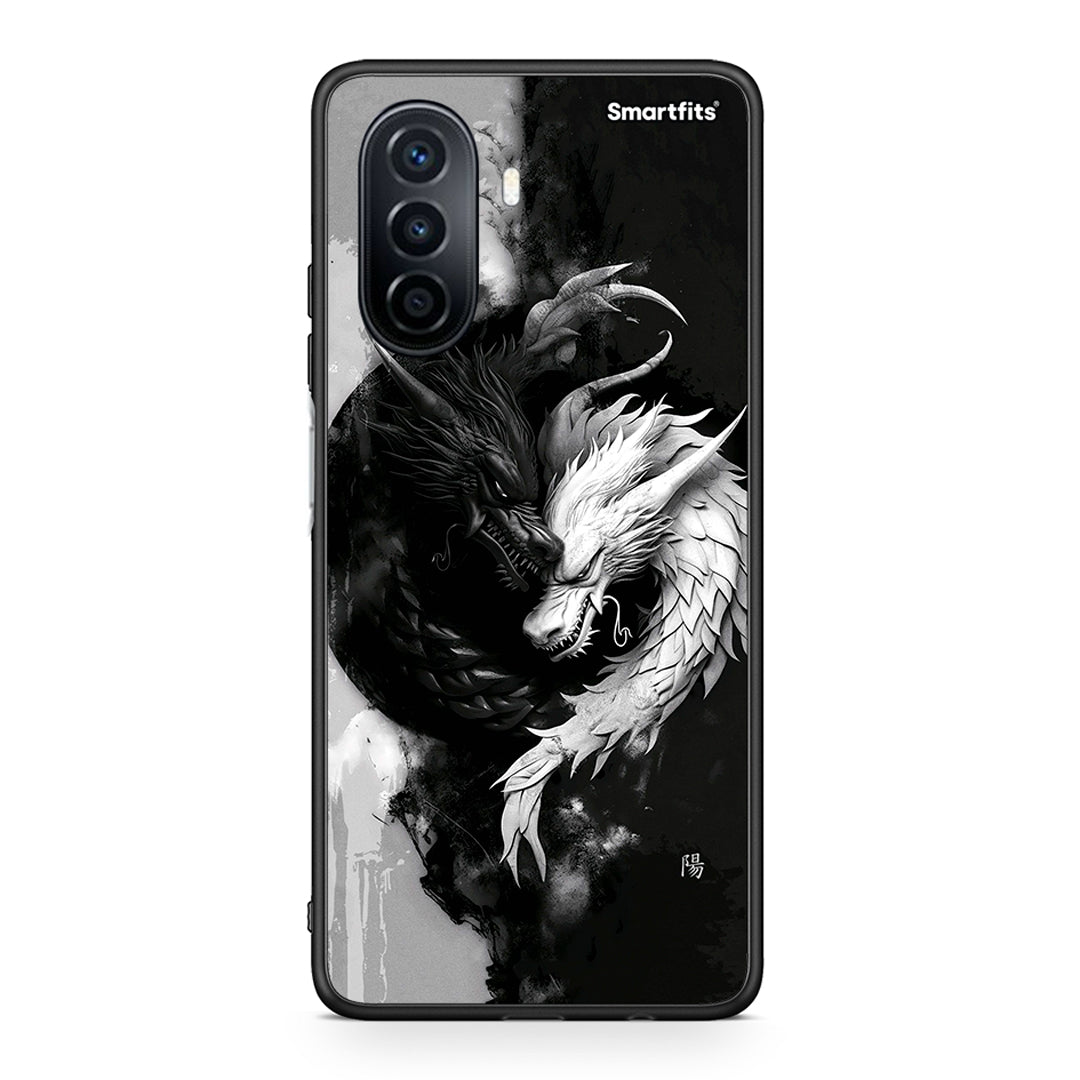 Huawei Nova Y70 Yin Yang θήκη από τη Smartfits με σχέδιο στο πίσω μέρος και μαύρο περίβλημα | Smartphone case with colorful back and black bezels by Smartfits