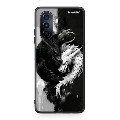 Huawei Nova Y70 Yin Yang θήκη από τη Smartfits με σχέδιο στο πίσω μέρος και μαύρο περίβλημα | Smartphone case with colorful back and black bezels by Smartfits