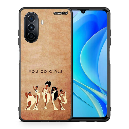 Θήκη Huawei Nova Y70 You Go Girl από τη Smartfits με σχέδιο στο πίσω μέρος και μαύρο περίβλημα | Huawei Nova Y70 You Go Girl case with colorful back and black bezels