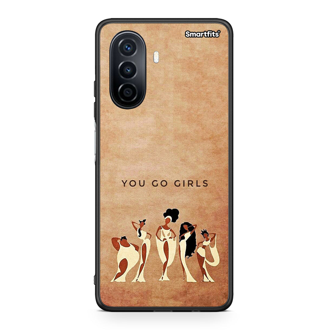Huawei Nova Y70 You Go Girl θήκη από τη Smartfits με σχέδιο στο πίσω μέρος και μαύρο περίβλημα | Smartphone case with colorful back and black bezels by Smartfits