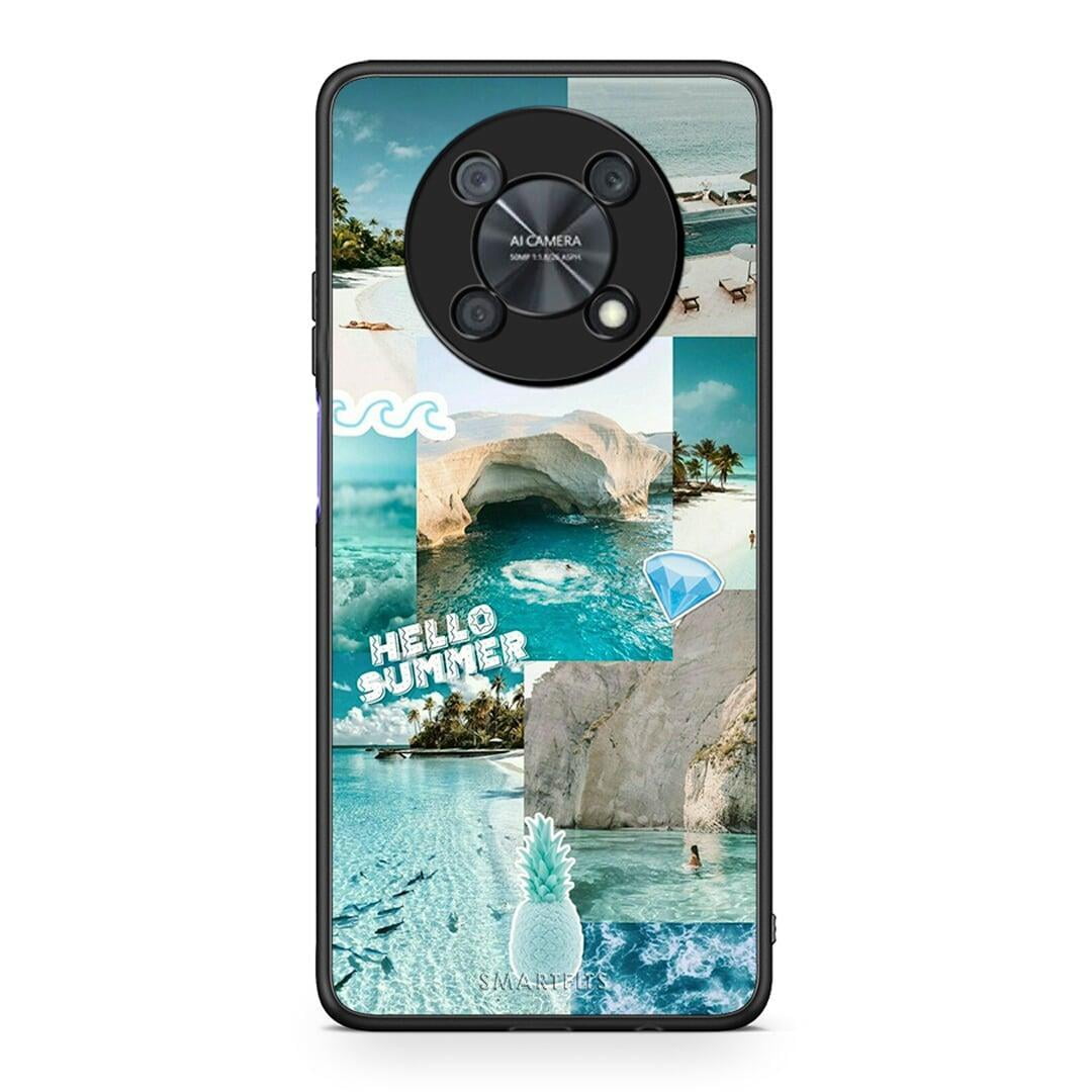 Huawei Nova Y90 Aesthetic Summer Θήκη από τη Smartfits με σχέδιο στο πίσω μέρος και μαύρο περίβλημα | Smartphone case with colorful back and black bezels by Smartfits