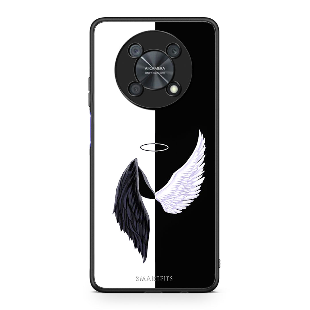 Huawei Nova Y90 Angels Demons θήκη από τη Smartfits με σχέδιο στο πίσω μέρος και μαύρο περίβλημα | Smartphone case with colorful back and black bezels by Smartfits