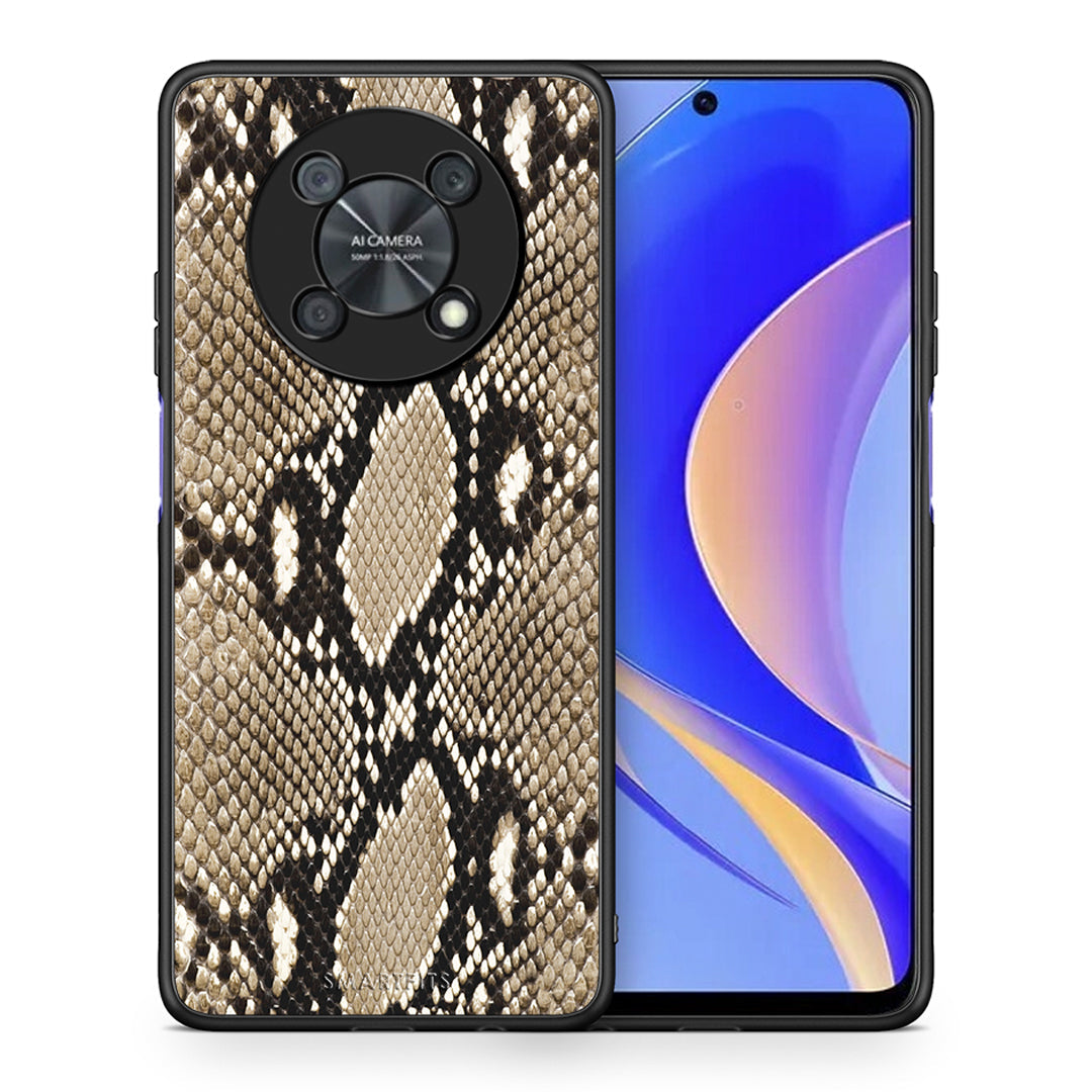 Θήκη Huawei Nova Y90 Fashion Snake Animal από τη Smartfits με σχέδιο στο πίσω μέρος και μαύρο περίβλημα | Huawei Nova Y90 Fashion Snake Animal case with colorful back and black bezels