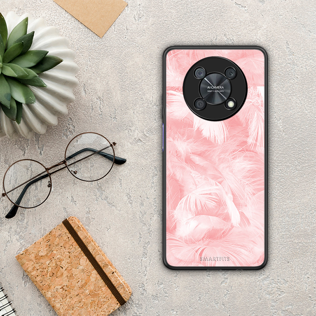 Boho Pink Feather - Huawei Nova Y90 θήκη