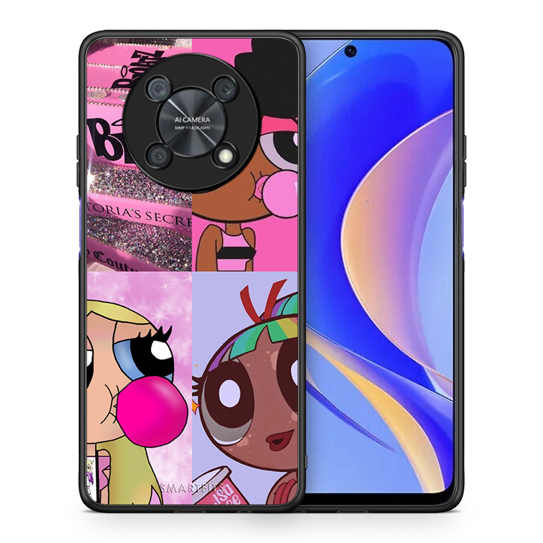 Θήκη Αγίου Βαλεντίνου Huawei Nova Y90 Bubble Girls από τη Smartfits με σχέδιο στο πίσω μέρος και μαύρο περίβλημα | Huawei Nova Y90 Bubble Girls case with colorful back and black bezels