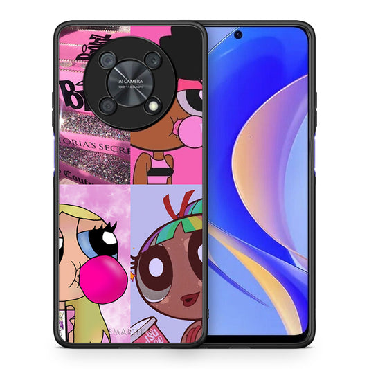 Θήκη Αγίου Βαλεντίνου Huawei Nova Y90 Bubble Girls από τη Smartfits με σχέδιο στο πίσω μέρος και μαύρο περίβλημα | Huawei Nova Y90 Bubble Girls case with colorful back and black bezels