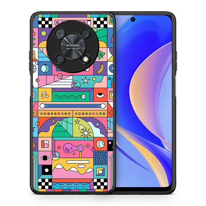 Θήκη Huawei Nova Y90 Bubbles Soap από τη Smartfits με σχέδιο στο πίσω μέρος και μαύρο περίβλημα | Huawei Nova Y90 Bubbles Soap case with colorful back and black bezels