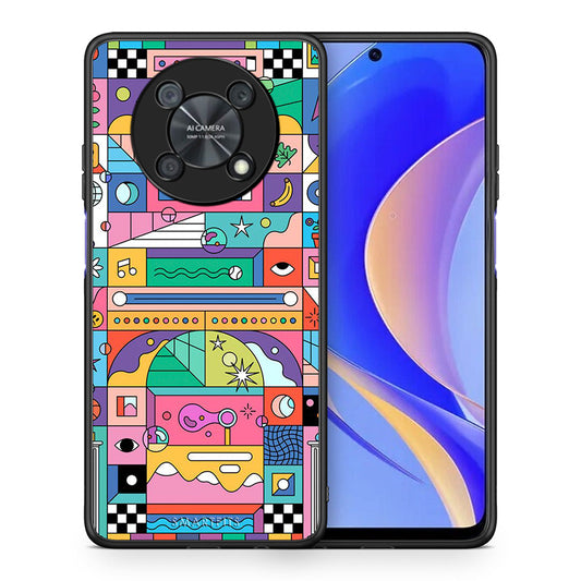Θήκη Huawei Nova Y90 Bubbles Soap από τη Smartfits με σχέδιο στο πίσω μέρος και μαύρο περίβλημα | Huawei Nova Y90 Bubbles Soap case with colorful back and black bezels