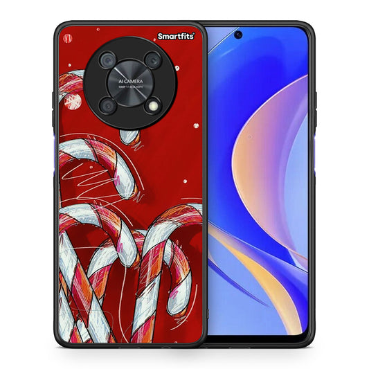 Θήκη Huawei Nova Y90 Candy Cane από τη Smartfits με σχέδιο στο πίσω μέρος και μαύρο περίβλημα | Huawei Nova Y90 Candy Cane case with colorful back and black bezels