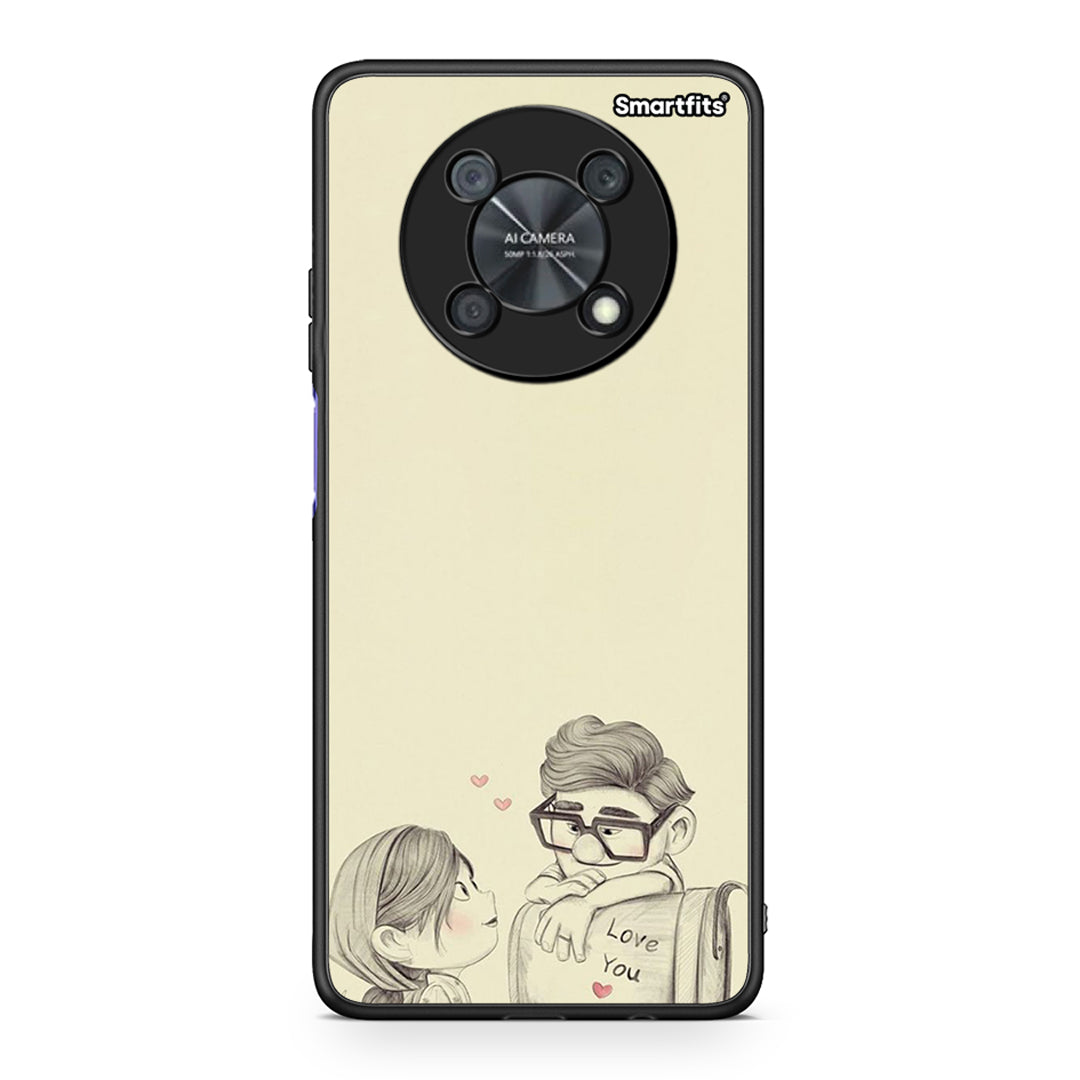 Huawei Nova Y90 Carl And Ellie θήκη από τη Smartfits με σχέδιο στο πίσω μέρος και μαύρο περίβλημα | Smartphone case with colorful back and black bezels by Smartfits