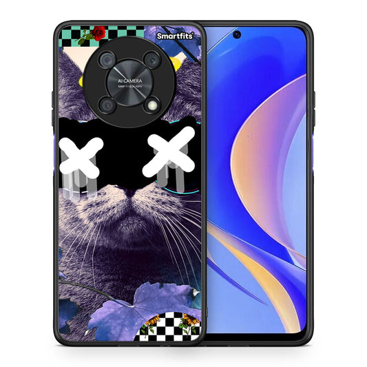 Θήκη Huawei Nova Y90 Cat Collage από τη Smartfits με σχέδιο στο πίσω μέρος και μαύρο περίβλημα | Huawei Nova Y90 Cat Collage case with colorful back and black bezels