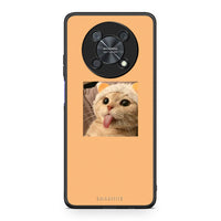 Thumbnail for Huawei Nova Y90 Cat Tongue θήκη από τη Smartfits με σχέδιο στο πίσω μέρος και μαύρο περίβλημα | Smartphone case with colorful back and black bezels by Smartfits