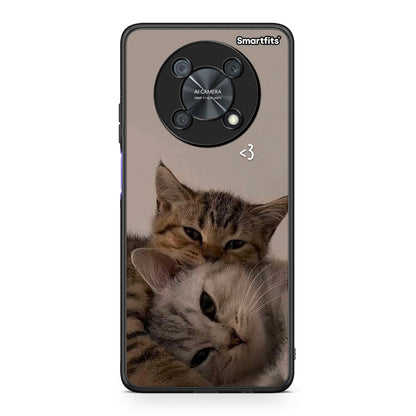 Huawei Nova Y90 Cats In Love θήκη από τη Smartfits με σχέδιο στο πίσω μέρος και μαύρο περίβλημα | Smartphone case with colorful back and black bezels by Smartfits