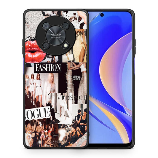 Θήκη Αγίου Βαλεντίνου Huawei Nova Y90 Collage Fashion από τη Smartfits με σχέδιο στο πίσω μέρος και μαύρο περίβλημα | Huawei Nova Y90 Collage Fashion case with colorful back and black bezels