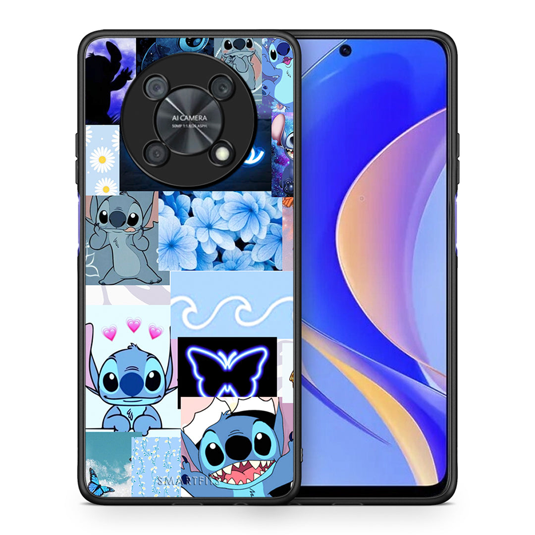 Θήκη Αγίου Βαλεντίνου Huawei Nova Y90 Collage Good Vibes από τη Smartfits με σχέδιο στο πίσω μέρος και μαύρο περίβλημα | Huawei Nova Y90 Collage Good Vibes case with colorful back and black bezels