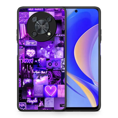 Θήκη Αγίου Βαλεντίνου Huawei Nova Y90 Collage Stay Wild από τη Smartfits με σχέδιο στο πίσω μέρος και μαύρο περίβλημα | Huawei Nova Y90 Collage Stay Wild case with colorful back and black bezels