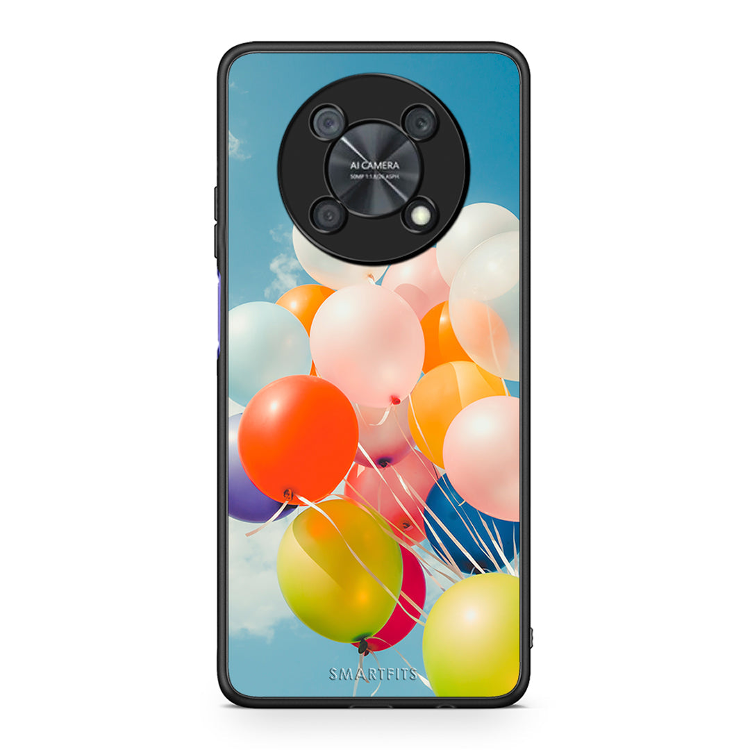 Huawei Nova Y90 Colorful Balloons θήκη από τη Smartfits με σχέδιο στο πίσω μέρος και μαύρο περίβλημα | Smartphone case with colorful back and black bezels by Smartfits