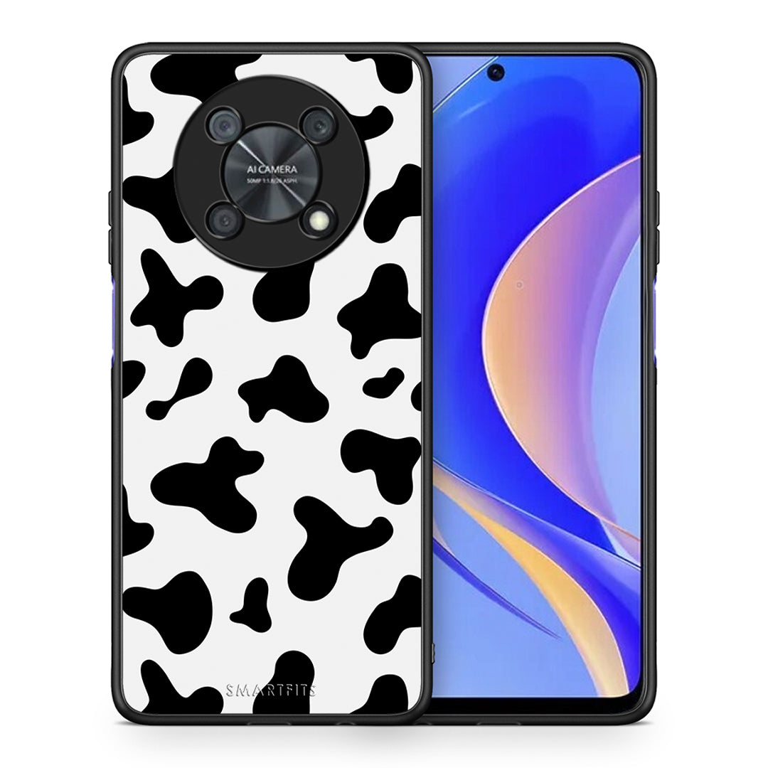 Θήκη Huawei Nova Y90 Cow Print από τη Smartfits με σχέδιο στο πίσω μέρος και μαύρο περίβλημα | Huawei Nova Y90 Cow Print case with colorful back and black bezels