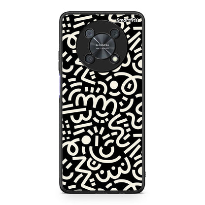 Huawei Nova Y90 Doodle Art θήκη από τη Smartfits με σχέδιο στο πίσω μέρος και μαύρο περίβλημα | Smartphone case with colorful back and black bezels by Smartfits