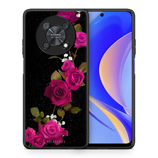 Θήκη Huawei Nova Y90 Red Roses Flower από τη Smartfits με σχέδιο στο πίσω μέρος και μαύρο περίβλημα | Huawei Nova Y90 Red Roses Flower case with colorful back and black bezels