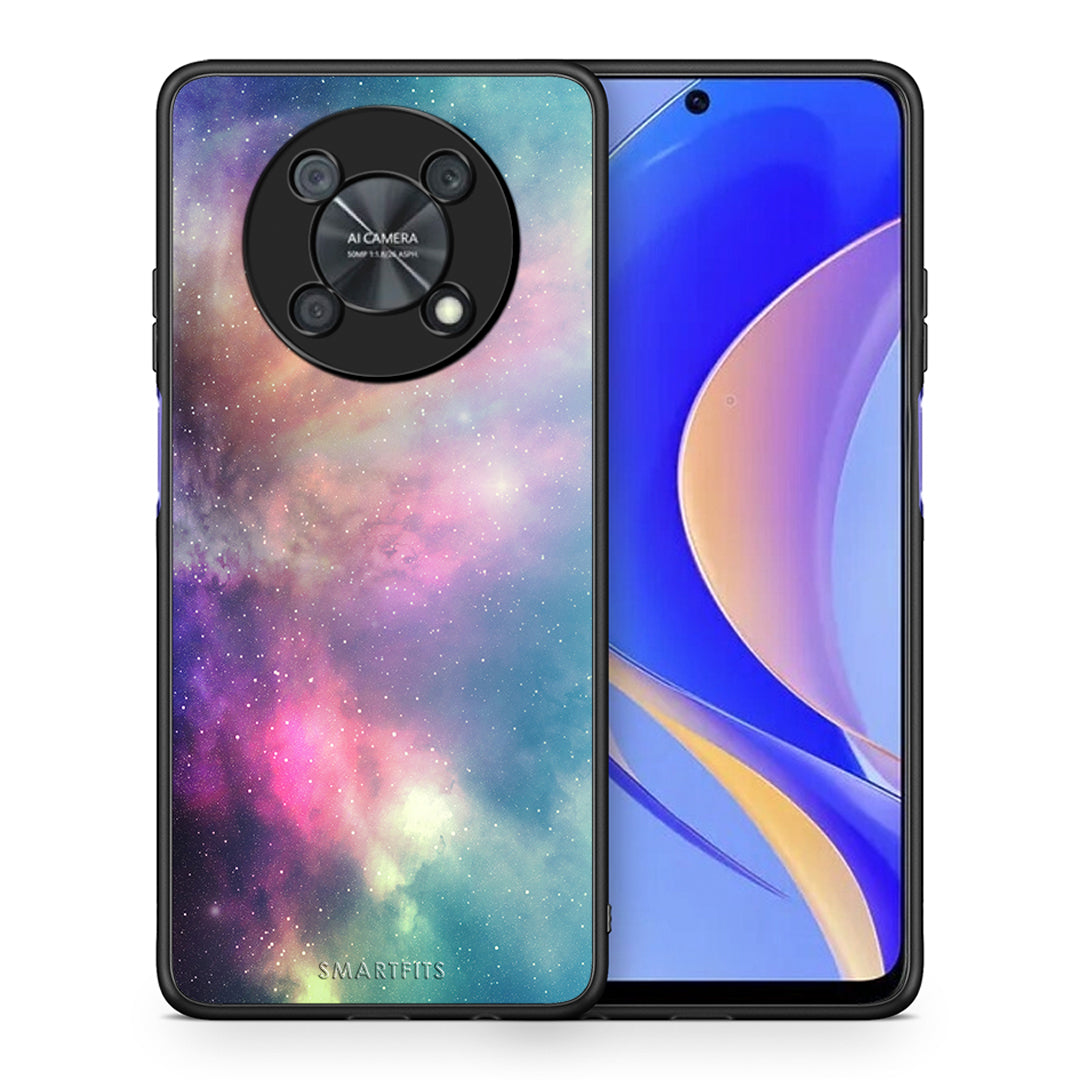 Θήκη Huawei Nova Y90 Rainbow Galaxy από τη Smartfits με σχέδιο στο πίσω μέρος και μαύρο περίβλημα | Huawei Nova Y90 Rainbow Galaxy case with colorful back and black bezels