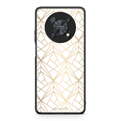 111 - Huawei Nova Y90 Luxury White Geometric case, cover, bumper