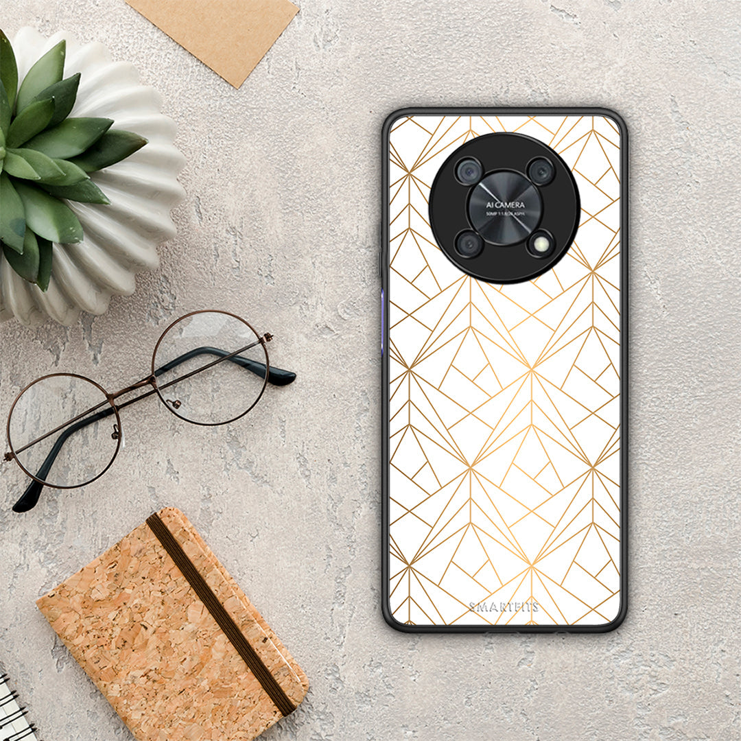 Geometric Luxury White - Huawei Nova Y90 θήκη