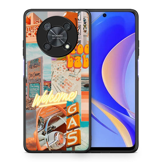 Θήκη Αγίου Βαλεντίνου Huawei Nova Y90 Groovy Babe από τη Smartfits με σχέδιο στο πίσω μέρος και μαύρο περίβλημα | Huawei Nova Y90 Groovy Babe case with colorful back and black bezels