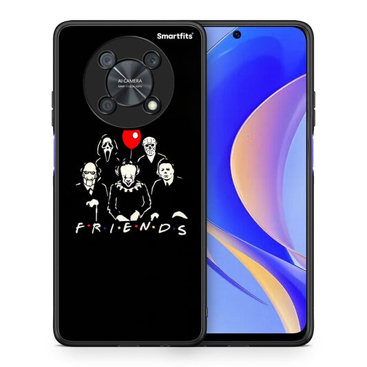 Θήκη Huawei Nova Y90 Halloween Friends από τη Smartfits με σχέδιο στο πίσω μέρος και μαύρο περίβλημα | Huawei Nova Y90 Halloween Friends case with colorful back and black bezels
