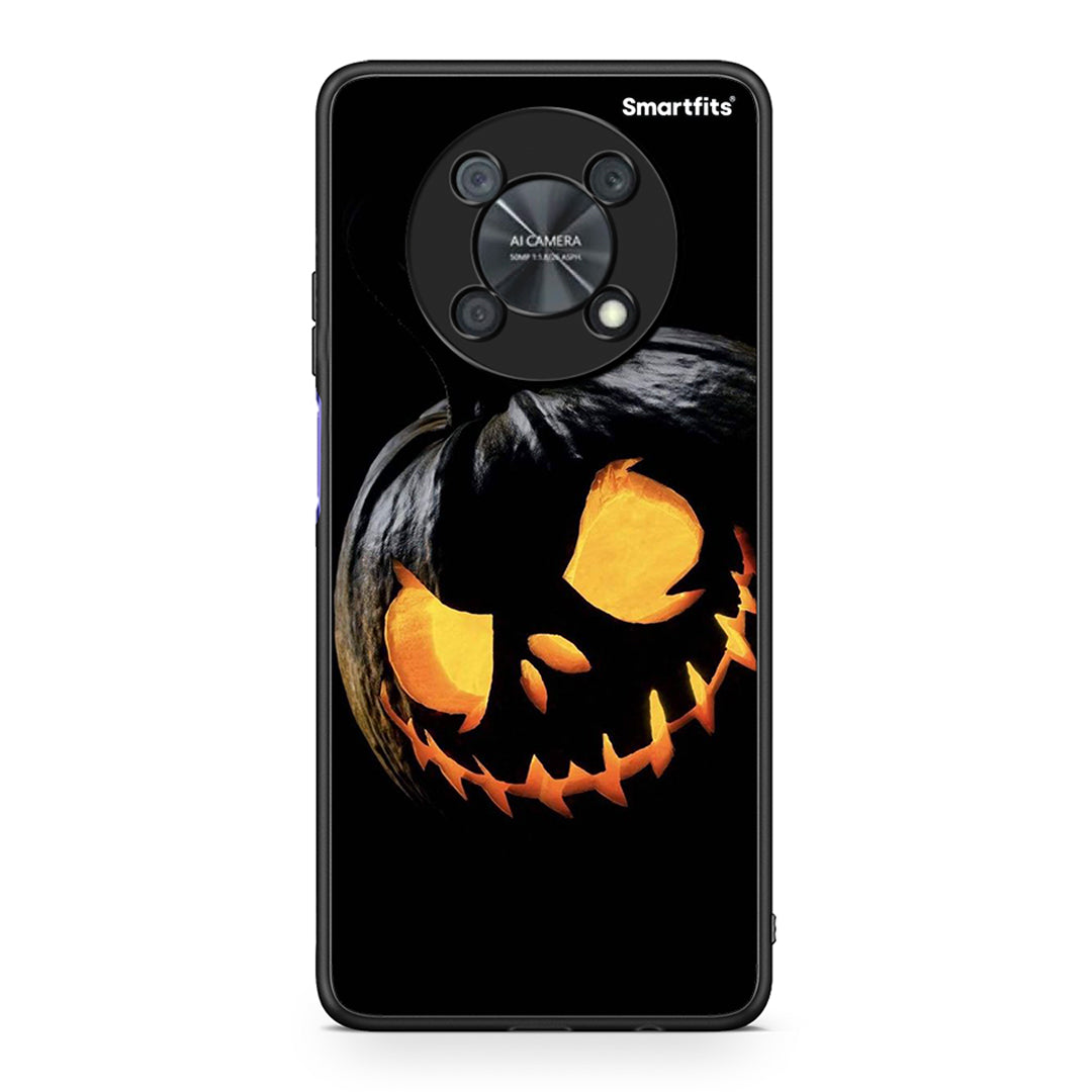 Huawei Nova Y90 Halloween Scary Pumpkin θήκη από τη Smartfits με σχέδιο στο πίσω μέρος και μαύρο περίβλημα | Smartphone case with colorful back and black bezels by Smartfits