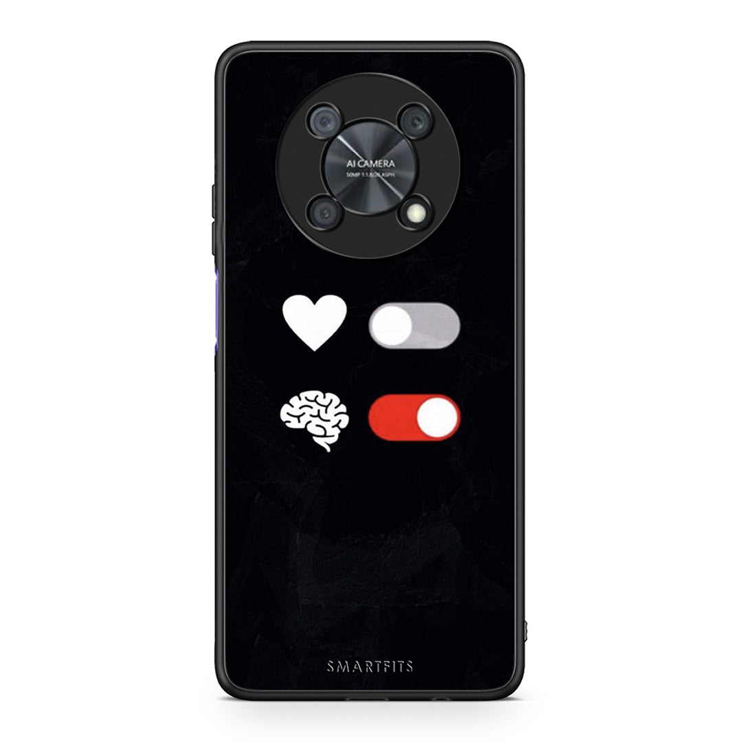 Huawei Nova Y90 Heart Vs Brain Θήκη Αγίου Βαλεντίνου από τη Smartfits με σχέδιο στο πίσω μέρος και μαύρο περίβλημα | Smartphone case with colorful back and black bezels by Smartfits