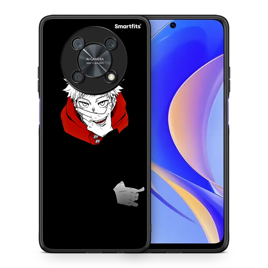 Θήκη Huawei Nova Y90 Itadori Anime από τη Smartfits με σχέδιο στο πίσω μέρος και μαύρο περίβλημα | Huawei Nova Y90 Itadori Anime case with colorful back and black bezels