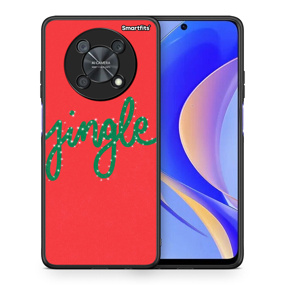 Θήκη Huawei Nova Y90 Jingle Xmas από τη Smartfits με σχέδιο στο πίσω μέρος και μαύρο περίβλημα | Huawei Nova Y90 Jingle Xmas case with colorful back and black bezels