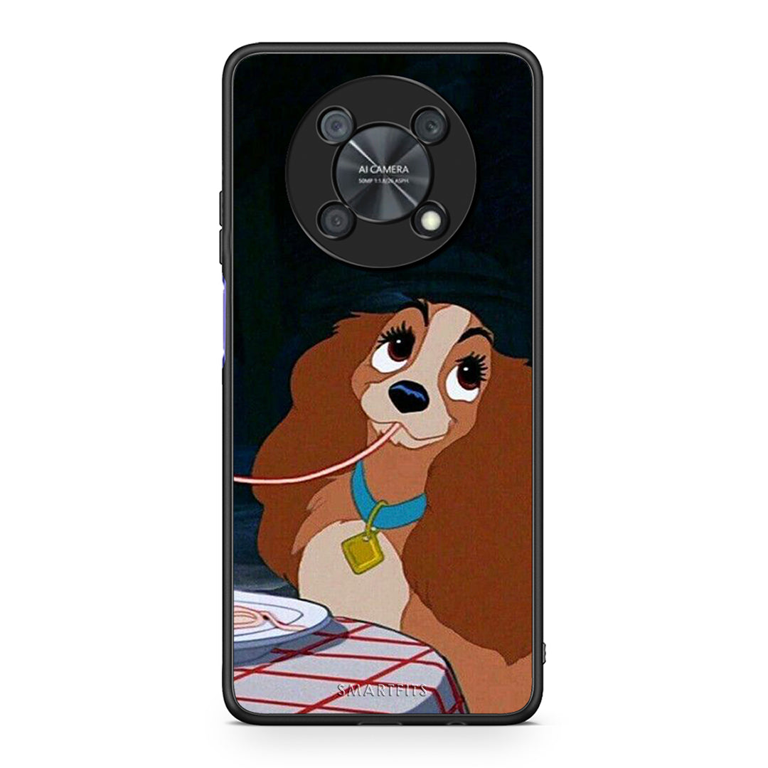 Huawei Nova Y90 Lady And Tramp 2 Θήκη Αγίου Βαλεντίνου από τη Smartfits με σχέδιο στο πίσω μέρος και μαύρο περίβλημα | Smartphone case with colorful back and black bezels by Smartfits