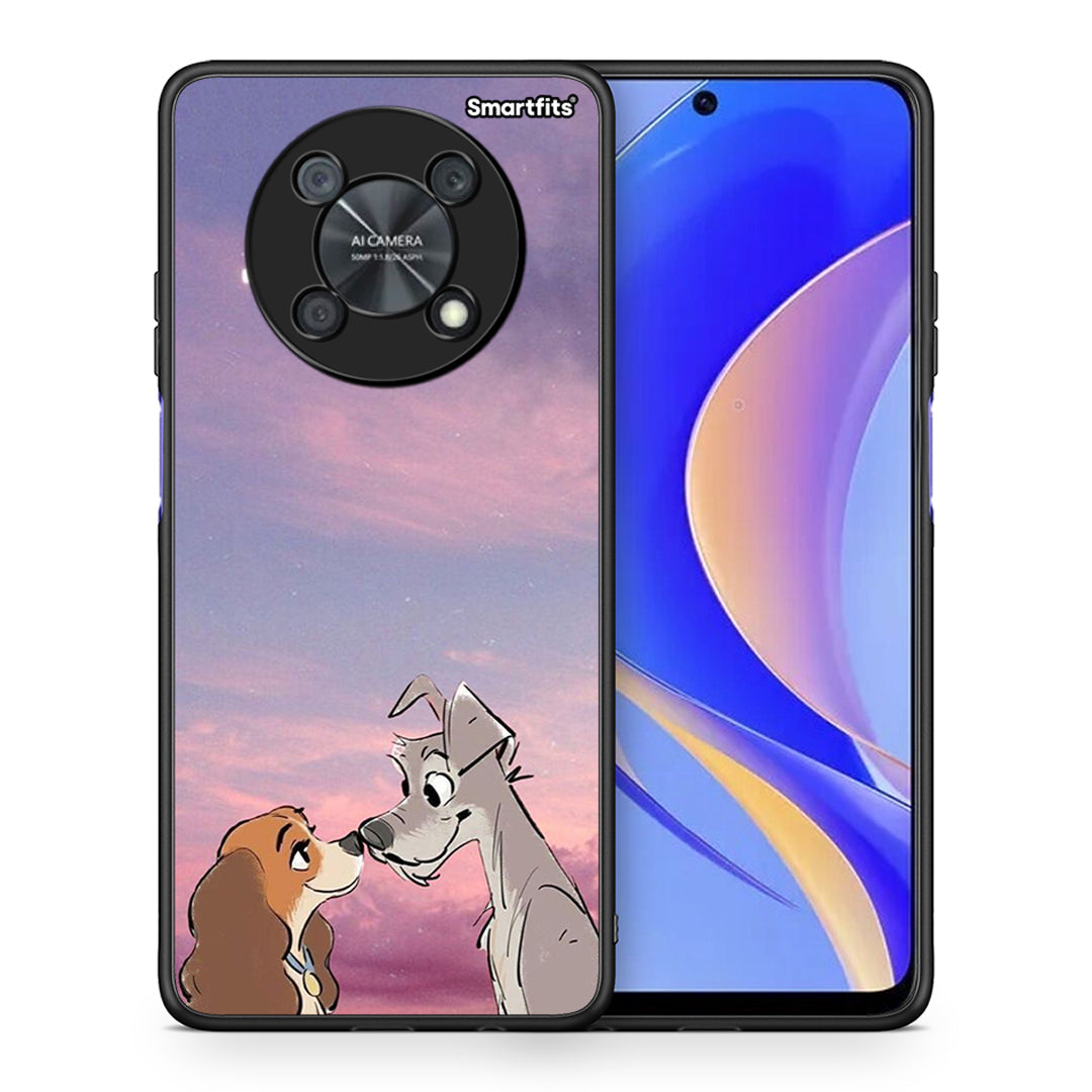Θήκη Huawei Nova Y90 Lady And Tramp από τη Smartfits με σχέδιο στο πίσω μέρος και μαύρο περίβλημα | Huawei Nova Y90 Lady And Tramp case with colorful back and black bezels