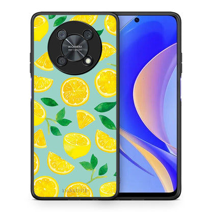 Θήκη Huawei Nova Y90 Lemons από τη Smartfits με σχέδιο στο πίσω μέρος και μαύρο περίβλημα | Huawei Nova Y90 Lemons case with colorful back and black bezels