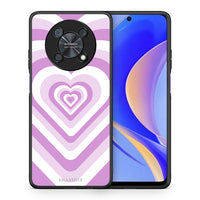 Thumbnail for Θήκη Huawei Nova Y90 Lilac Hearts από τη Smartfits με σχέδιο στο πίσω μέρος και μαύρο περίβλημα | Huawei Nova Y90 Lilac Hearts case with colorful back and black bezels