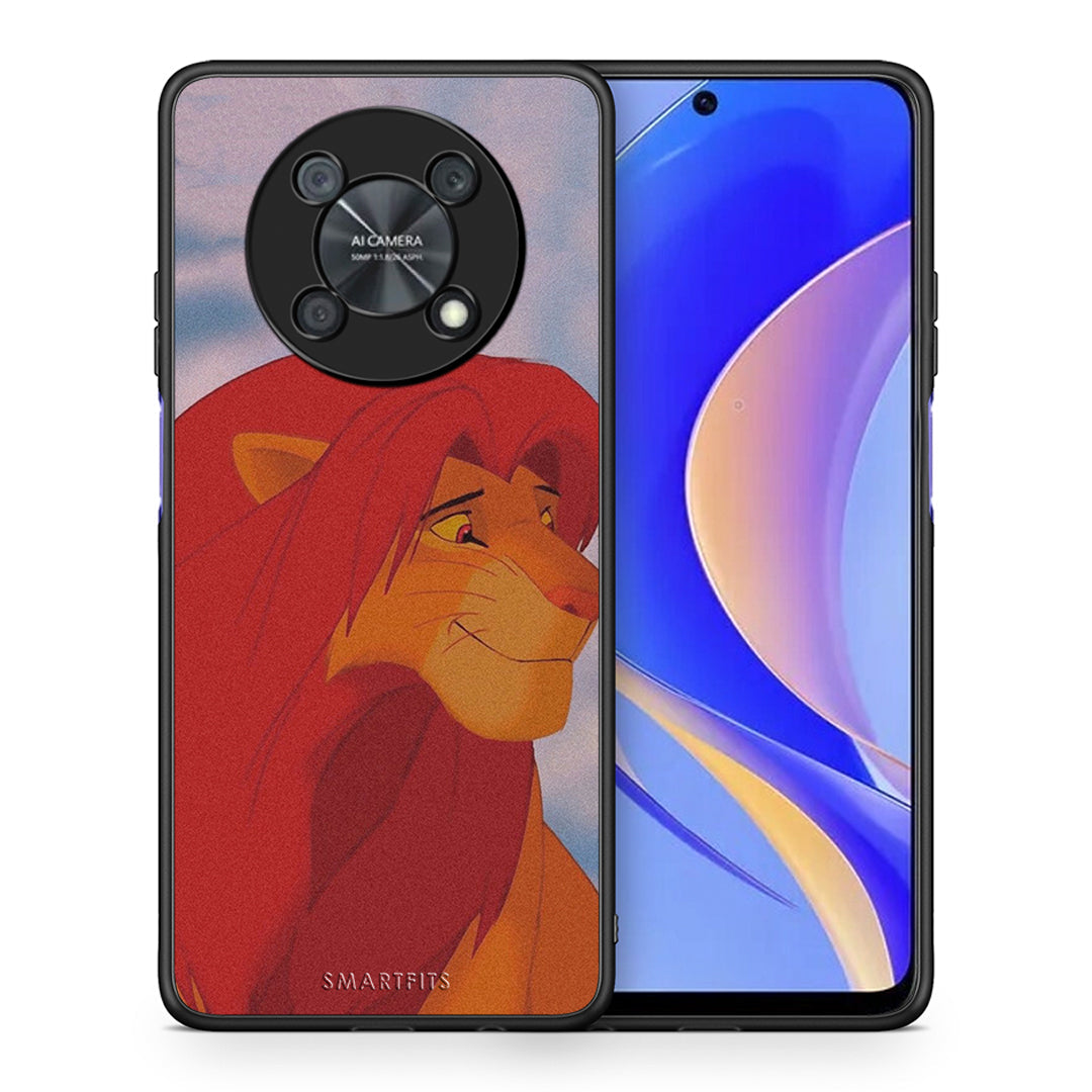 Θήκη Αγίου Βαλεντίνου Huawei Nova Y90 Lion Love 1 από τη Smartfits με σχέδιο στο πίσω μέρος και μαύρο περίβλημα | Huawei Nova Y90 Lion Love 1 case with colorful back and black bezels