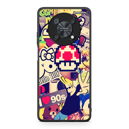 Huawei Nova Y90 Love The 90s θήκη από τη Smartfits με σχέδιο στο πίσω μέρος και μαύρο περίβλημα | Smartphone case with colorful back and black bezels by Smartfits