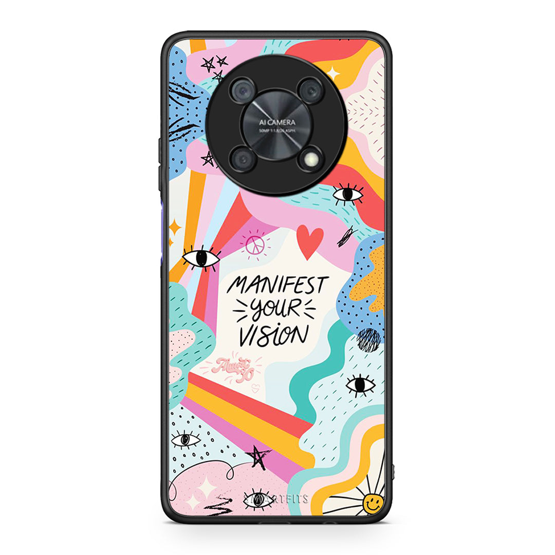 Huawei Nova Y90 Manifest Your Vision θήκη από τη Smartfits με σχέδιο στο πίσω μέρος και μαύρο περίβλημα | Smartphone case with colorful back and black bezels by Smartfits