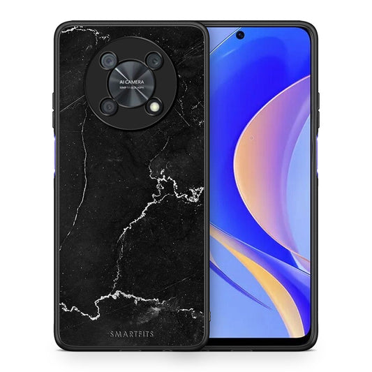 Θήκη Huawei Nova Y90 Black Marble από τη Smartfits με σχέδιο στο πίσω μέρος και μαύρο περίβλημα | Huawei Nova Y90 Black Marble case with colorful back and black bezels