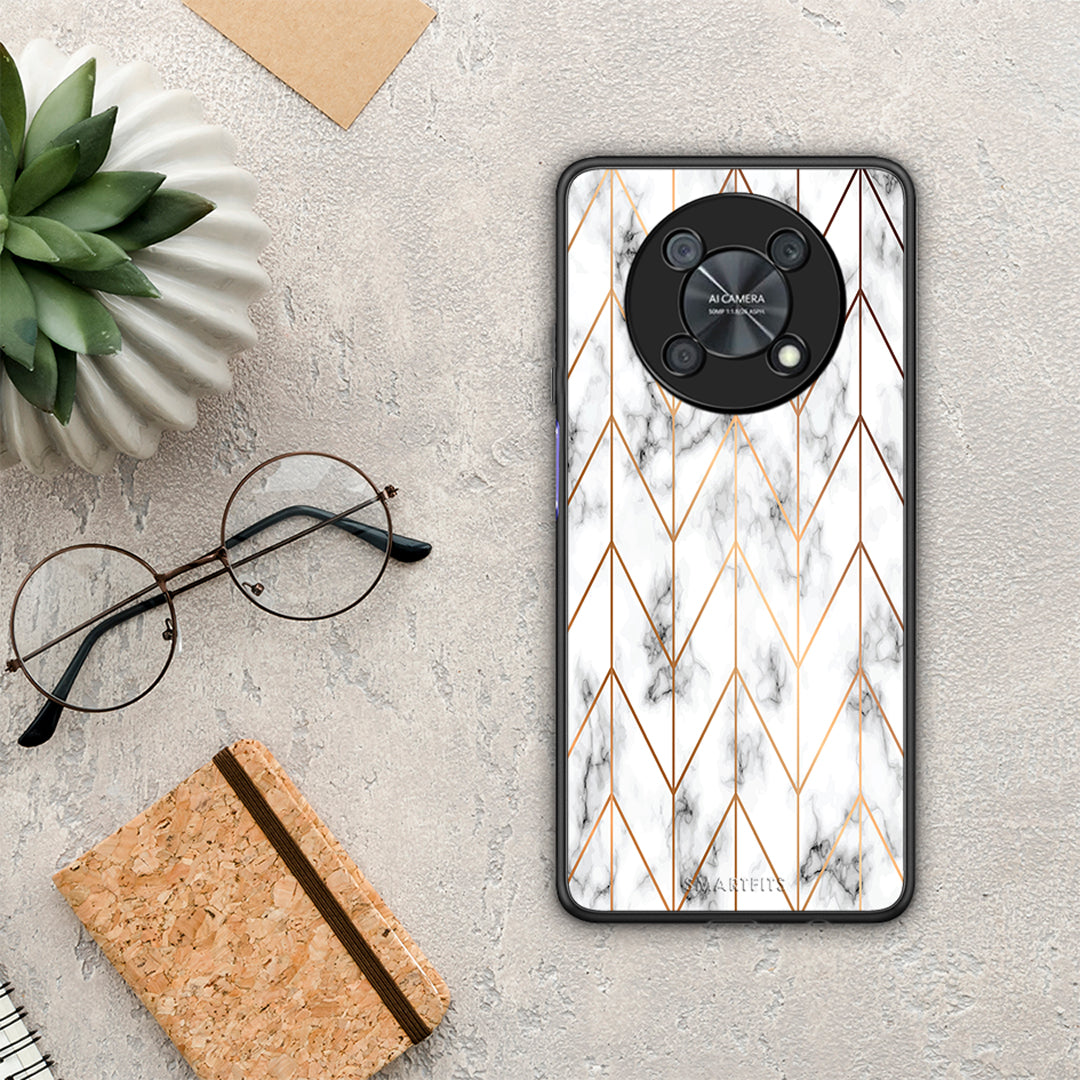 Marble Gold Geometric - Huawei Nova Y90 θήκη