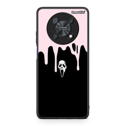 Huawei Nova Y90 Melting Halloween Mask θήκη από τη Smartfits με σχέδιο στο πίσω μέρος και μαύρο περίβλημα | Smartphone case with colorful back and black bezels by Smartfits