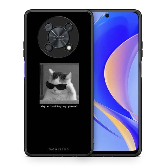 Θήκη Huawei Nova Y90 Meme Cat από τη Smartfits με σχέδιο στο πίσω μέρος και μαύρο περίβλημα | Huawei Nova Y90 Meme Cat case with colorful back and black bezels