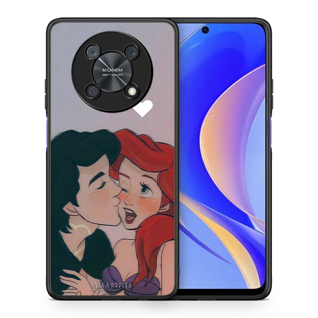 Θήκη Αγίου Βαλεντίνου Huawei Nova Y90 Mermaid Love από τη Smartfits με σχέδιο στο πίσω μέρος και μαύρο περίβλημα | Huawei Nova Y90 Mermaid Love case with colorful back and black bezels