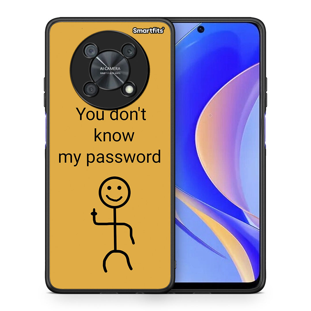 Θήκη Huawei Nova Y90 My Password από τη Smartfits με σχέδιο στο πίσω μέρος και μαύρο περίβλημα | Huawei Nova Y90 My Password case with colorful back and black bezels