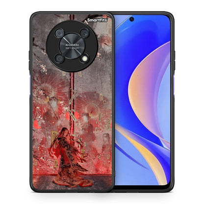 Θήκη Huawei Nova Y90 Nezuko Kamado από τη Smartfits με σχέδιο στο πίσω μέρος και μαύρο περίβλημα | Huawei Nova Y90 Nezuko Kamado case with colorful back and black bezels